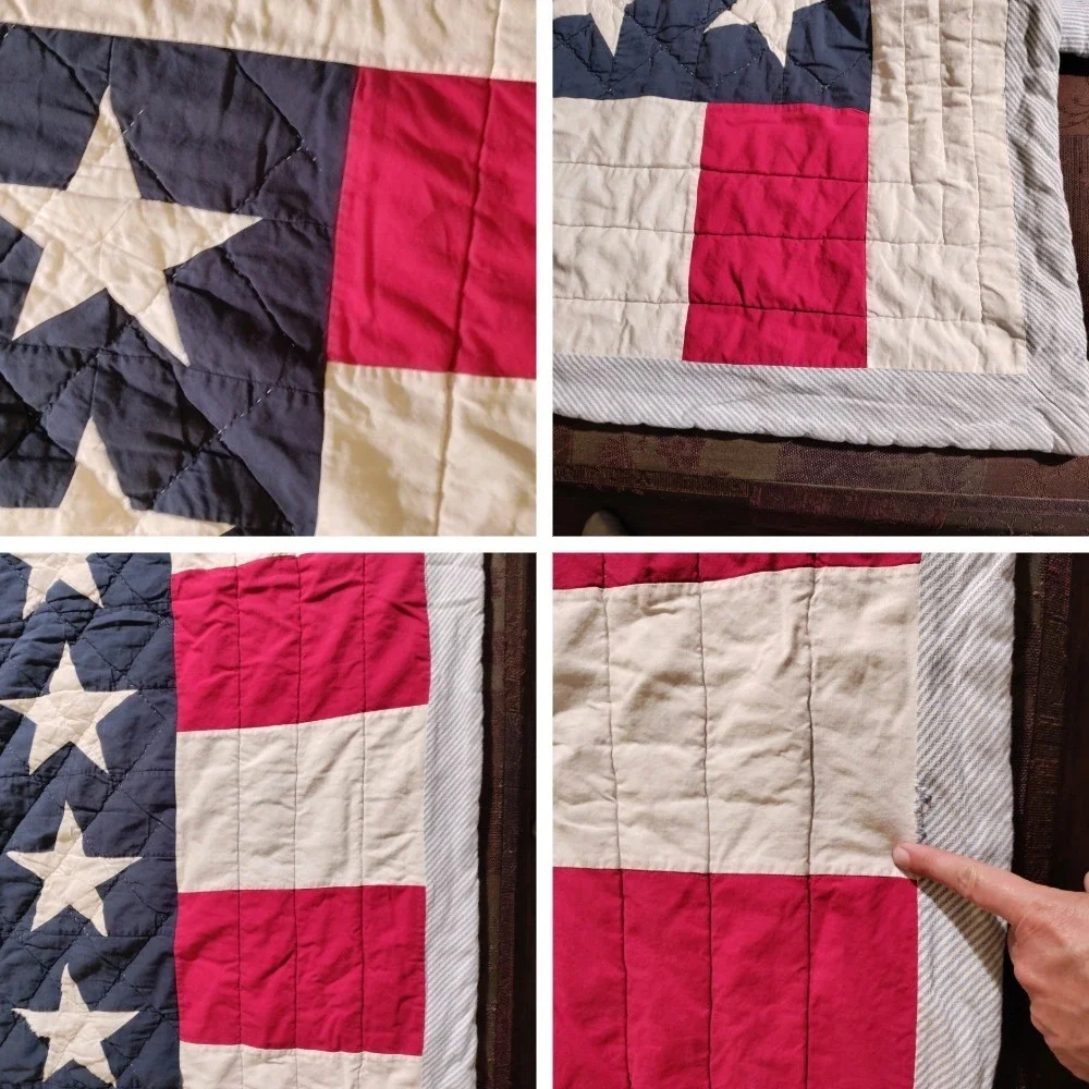 Tommy Hilfiger American Flag Quilt Stars Stripes Approximately 82Wx84L Imperfect